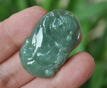 Load image into Gallery viewer, 10% OFF- Certified Natural Oily Icy Jadeite Emerald A*Jade HandCarved Buddha Pendant A-6756