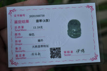 Load image into Gallery viewer, 10% OFF- Certified Natural Oily Icy Jadeite Emerald A*Jade HandCarved Buddha Pendant A-6756