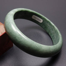 Load image into Gallery viewer, 10% OFF- 54/55/56 mm Certified Natural Jadeite Emerald Jade Bangle《Grade A》W1008