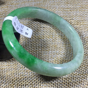 10% OFF- 55/56/57 mm Certified Natural Jadeite Emerald Jade Bangle《Grade A》A572