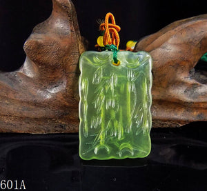 10% OFF- Certified Natural Ice Jadeite Emerald Jade Water Grass Pendant 《Grade A》A742