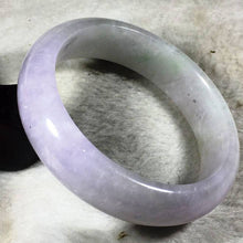 Load image into Gallery viewer, 10% OFF- 53/54/55mm Certified Natural Lavender Jadeite Emerald A*Jade HandCarved Bangle 030