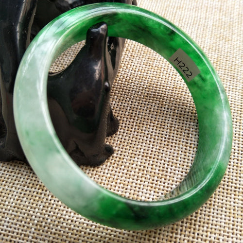 10% OFF- 55/56/57 mm Certified Natural Jadeite Emerald Jade Bangle《Grade A》H222