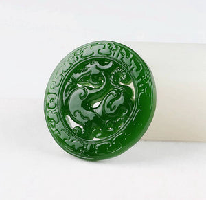 10% OFF- Certified Natural Jadeite Emerald Jade Dragon-Pixiu Pendant《Grade A》1943