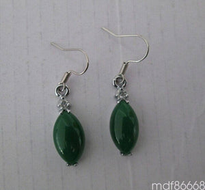 10% OFF- 2 pcs-Certified Natural Jadeite Emerald Jade A Pair of Jade Earrings《Grade A》