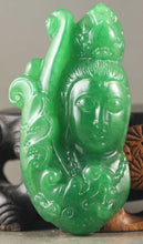 Load image into Gallery viewer, 10% OFF- Certified Natural Icy Jadeite Emerald A*Jade HandCarved Guanyin Pendant A1940