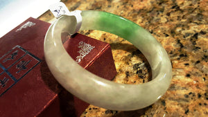 10% OFF- 55/56/57 mm Certified Natural Jadeite Emerald Jade Bangle《Grade A》A020