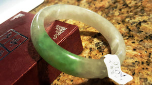 10% OFF- 55/56/57 mm Certified Natural Jadeite Emerald Jade Bangle《Grade A》A020