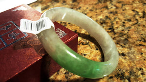 10% OFF- 55/56/57 mm Certified Natural Jadeite Emerald Jade Bangle《Grade A》A020