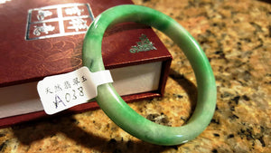 10% OFF- 55/56/57 mm Certified Natural Jadeite Emerald Jade Bangle《Grade A》A038