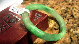 10% OFF- 54/55/56 mm Certified Natural Jadeite Emerald Jade Bangle《Grade A》A024