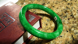 10% OFF- 56/57/58 mm Certified Natural Jadeite Emerald Jade Bangle《Grade A》A233