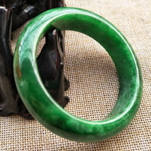 Load image into Gallery viewer, 10% OFF- 55/56/57 mm Certified Natural Jadeite Emerald Jade Bangle《Grade A》V560