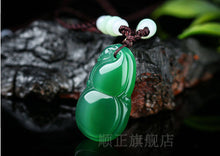 Load image into Gallery viewer, 10% OFF- Certified Natural Ice Jadeite Emerald Jade Ruyi Gourd Pendant《Grade A》