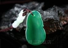 Load image into Gallery viewer, 10% OFF- Certified Natural Ice Jadeite Emerald Jade Ruyi Gourd Pendant《Grade A》