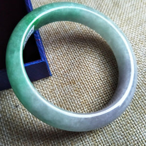 10% OFF- 53/54/55 mm Certified Natural Ice Jadeite Emerald Jade Bangle《Grade A》W105