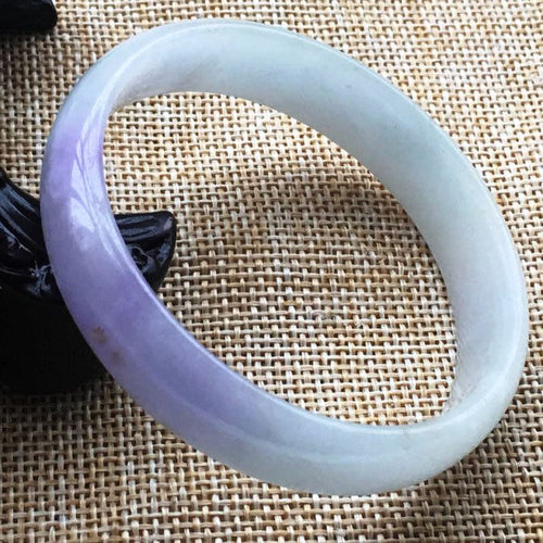 10% OFF- 55/56/57 mm Certified Natural Lavender Jadeite Emerald A Jade HandCarved Bracelet Bangle F023