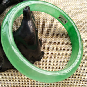 10% OFF- 56/57/58 mm Certified Natural Jadeite Emerald Jade Bangle《Grade A》K523