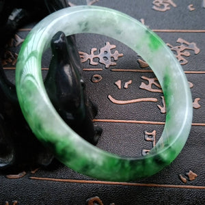 10% OFF- 55/56/57 mm Certified Natural Jadeite Emerald Jade Bangle《Grade A》M518