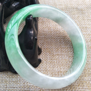 10% OFF- 56/57/58 mm Certified Natural Jadeite Emerald A Jade HandCarved Bangle W156