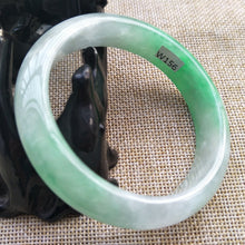 Load image into Gallery viewer, 10% OFF- 56/57/58 mm Certified Natural Jadeite Emerald A Jade HandCarved Bangle W156