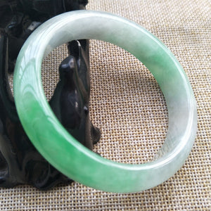 10% OFF- 56/57/58 mm Certified Natural Jadeite Emerald A Jade HandCarved Bangle W156