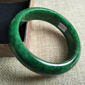 10% OFF- 53/54/55 mm Certified Natural Jadeite Emerald A Jade HandCarved Bangle W107