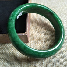 Load image into Gallery viewer, 10% OFF- 53/54/55 mm Certified Natural Jadeite Emerald A Jade HandCarved Bangle W107