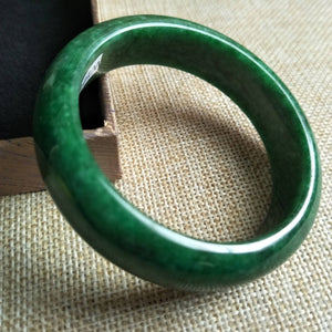 10% OFF- 53/54/55 mm Certified Natural Jadeite Emerald A Jade HandCarved Bangle W107