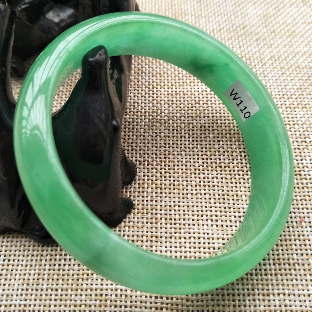 10% OFF- 57/58/59 mm Certified Natural Jadeite Emerald Jade Bangle《Grade A》W110