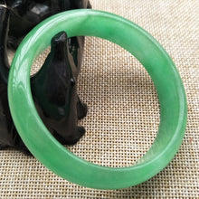 Load image into Gallery viewer, 10% OFF- 57/58/59 mm Certified Natural Jadeite Emerald Jade Bangle《Grade A》W110