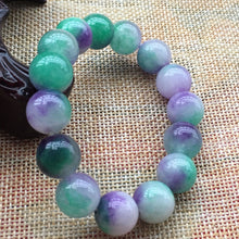 Load image into Gallery viewer, 190 mm/7.5 in-Certified Natural Multi-Color Icy Emerald A Jade Beads Stretchy Bracelet