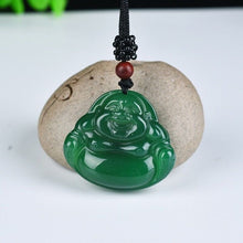 Load image into Gallery viewer, 10% OFF- Certified Natural Jadeite Emerald Jade Buddha Pendant《Grade A》