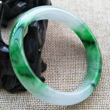 Load image into Gallery viewer, 10% OFF- 54/55/56 mm Certified Natural Jadeite Emerald Jade Bangle《Grade A》P640