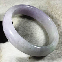 Load image into Gallery viewer, 10% OFF- 53/54/55mm Certified Natural Lavender Jadeite Emerald A*Jade HandCarved Bangle 030