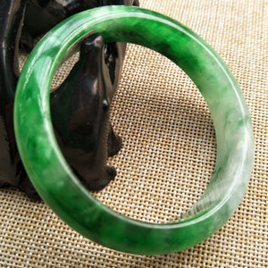 10% OFF- 55/56/57 mm Certified Natural Jadeite Emerald Jade Bangle《Grade A》H222