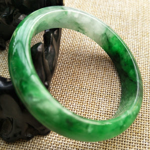 10% OFF- 55/56/57 mm Certified Natural Jadeite Emerald Jade Bangle《Grade A》H222