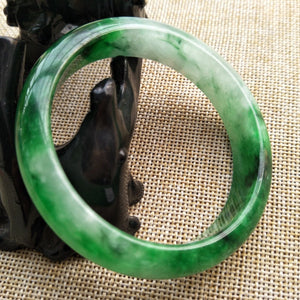 10% OFF- 55/56/57 mm Certified Natural Jadeite Emerald Jade Bangle《Grade A》H222