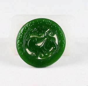 10% OFF- Certified Natural Jadeite Emerald Jade Dragon-Pixiu Pendant《Grade A》1943