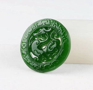 10% OFF- Certified Natural Jadeite Emerald Jade Dragon-Pixiu Pendant《Grade A》1943