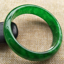 Load image into Gallery viewer, 10% OFF- 54/55/56 mm Certified Natural Jadeite Emerald A*Jade Handcarved Bangle K110