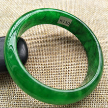 Load image into Gallery viewer, 10% OFF- 54/55/56 mm Certified Natural Jadeite Emerald A*Jade Handcarved Bangle K110