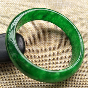 10% OFF- 54/55/56 mm Certified Natural Jadeite Emerald A*Jade Handcarved Bangle K110