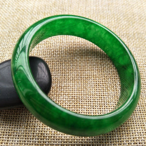 10% OFF- 54/55/56 mm Certified Natural Jadeite Emerald A*Jade Handcarved Bangle K110