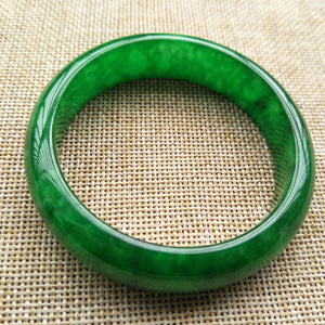 10% OFF- 54/55/56 mm Certified Natural Jadeite Emerald A*Jade Handcarved Bangle K110