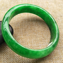 Load image into Gallery viewer, 10% OFF- 56/57/58 mm Certified Natural Jadeite Emerald A*Jade Handcarved Bangle K113