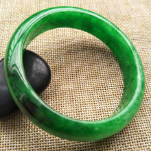 Load image into Gallery viewer, 10% OFF- 56/57/58 mm Certified Natural Jadeite Emerald A*Jade Handcarved Bangle K113