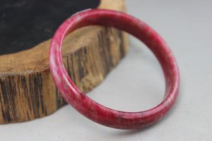 10% OFF- 54/55/56 mm Certified Natural Red Emerald A*Jade Handcarved Bangle H616