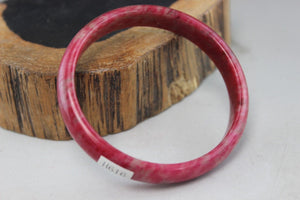 10% OFF- 54/55/56 mm Certified Natural Red Emerald A*Jade Handcarved Bangle H616