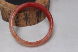 10% OFF- 52/53/54 mm Certified Natural Red Emerald A*Jade Handcarved Bangle H475